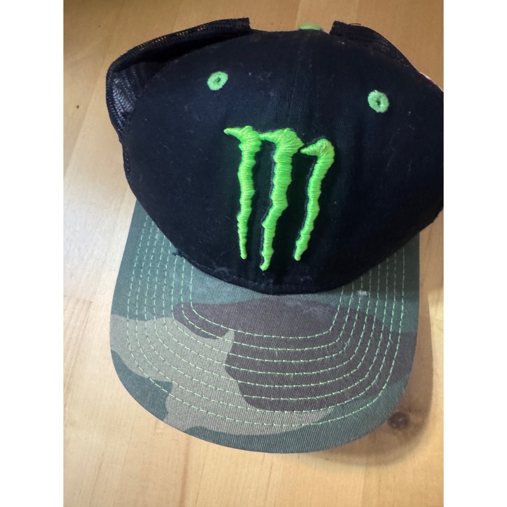 New Era Monster Energy Haas F1 Kurt Busch 41 Camo Trucker Snapback Hat 9FIFTY